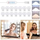 TUWENA LED-Spiegelleuchte 14 LEDs dimmbar USB 3 Farben Bild 2