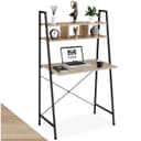 TecTake Schreibtisch Industrial Style Holzmaserung Stahlgestell Bild 2