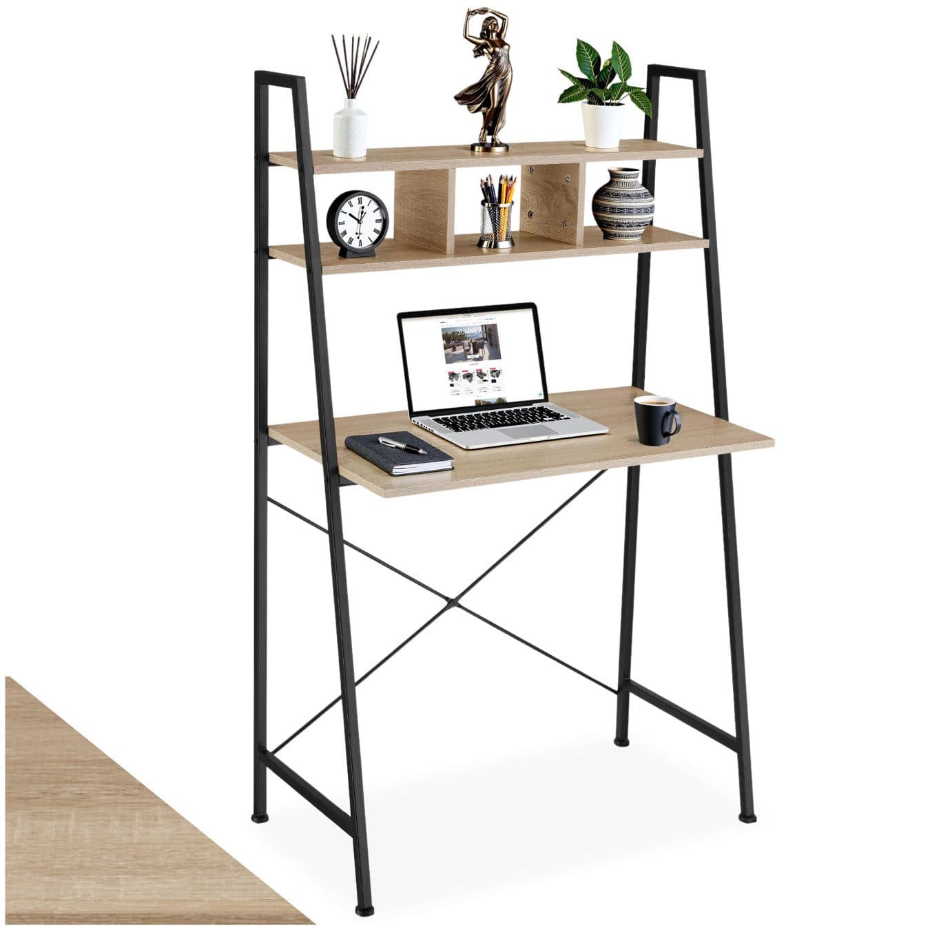TecTake Schreibtisch Industrial Style Holzmaserung Stahlgestell - Bild 2