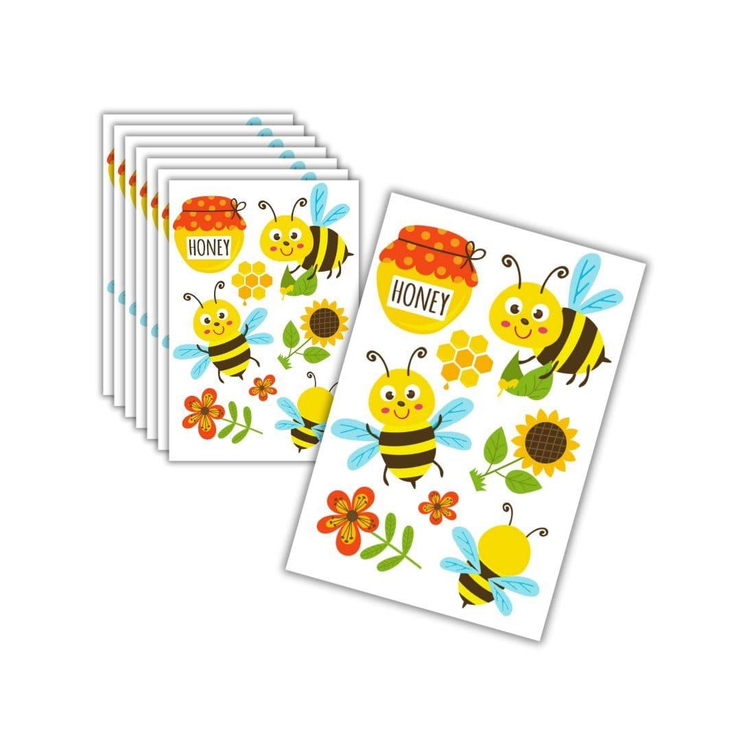 Partystrolche Kindertattoo 8 x Bienen Tattoos Bunt Made in Germany