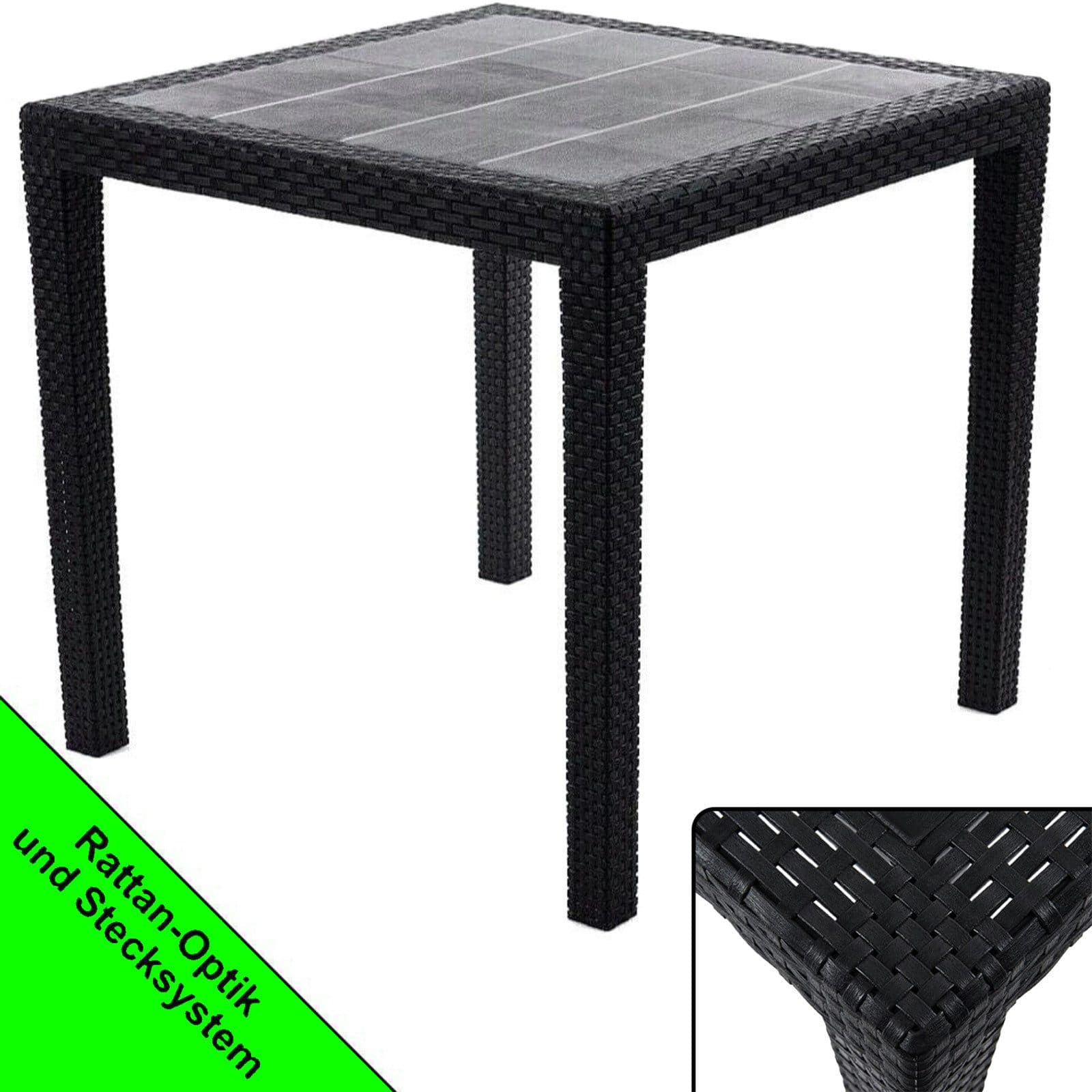 Progarden Gartentisch Anthrazit Kunststoff Rattanoptik - Bild 2