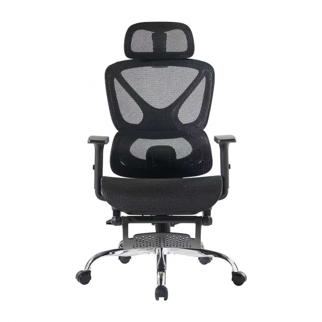 FOXSPORT Bürostuhl Ergonomisch 4D-Armlehnen 3D-Kopfstütze Schwarz - Bild 2