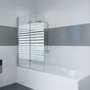 IMPTS Duschwand für Badewanne 100-120cm x 140cm Glas Alu Bild 2