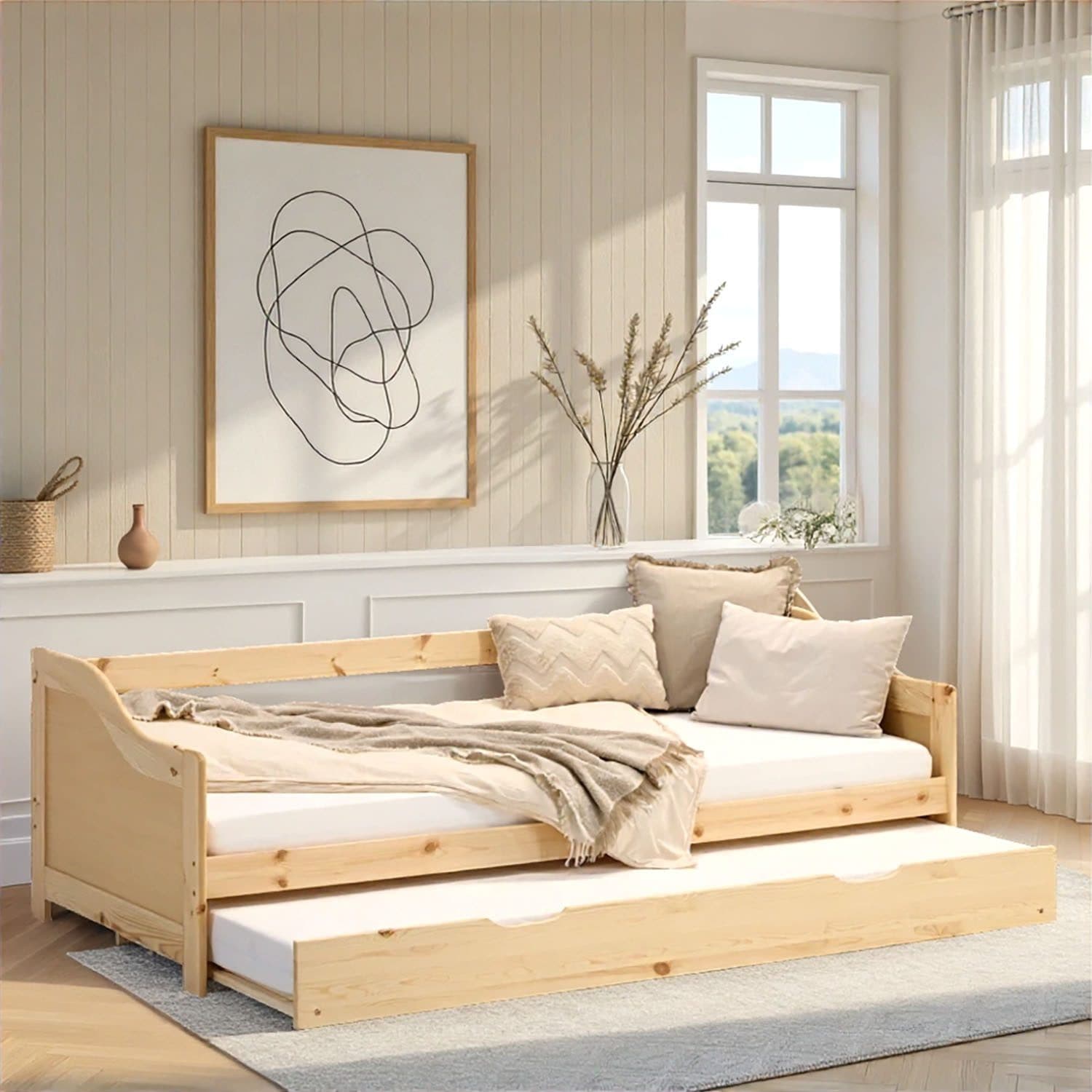 Homestyle4u Ausziehbett 90x200 Holz mit 2 Liegeflächen - Bild 2