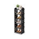 NAIMP Schuhregal Verstellbar Schwarz PVC-Holz-Kunststoff Bild 2