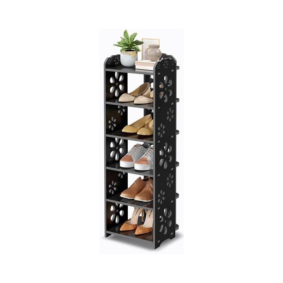 NAIMP Schuhregal Verstellbar Schwarz PVC-Holz-Kunststoff - Bild 2