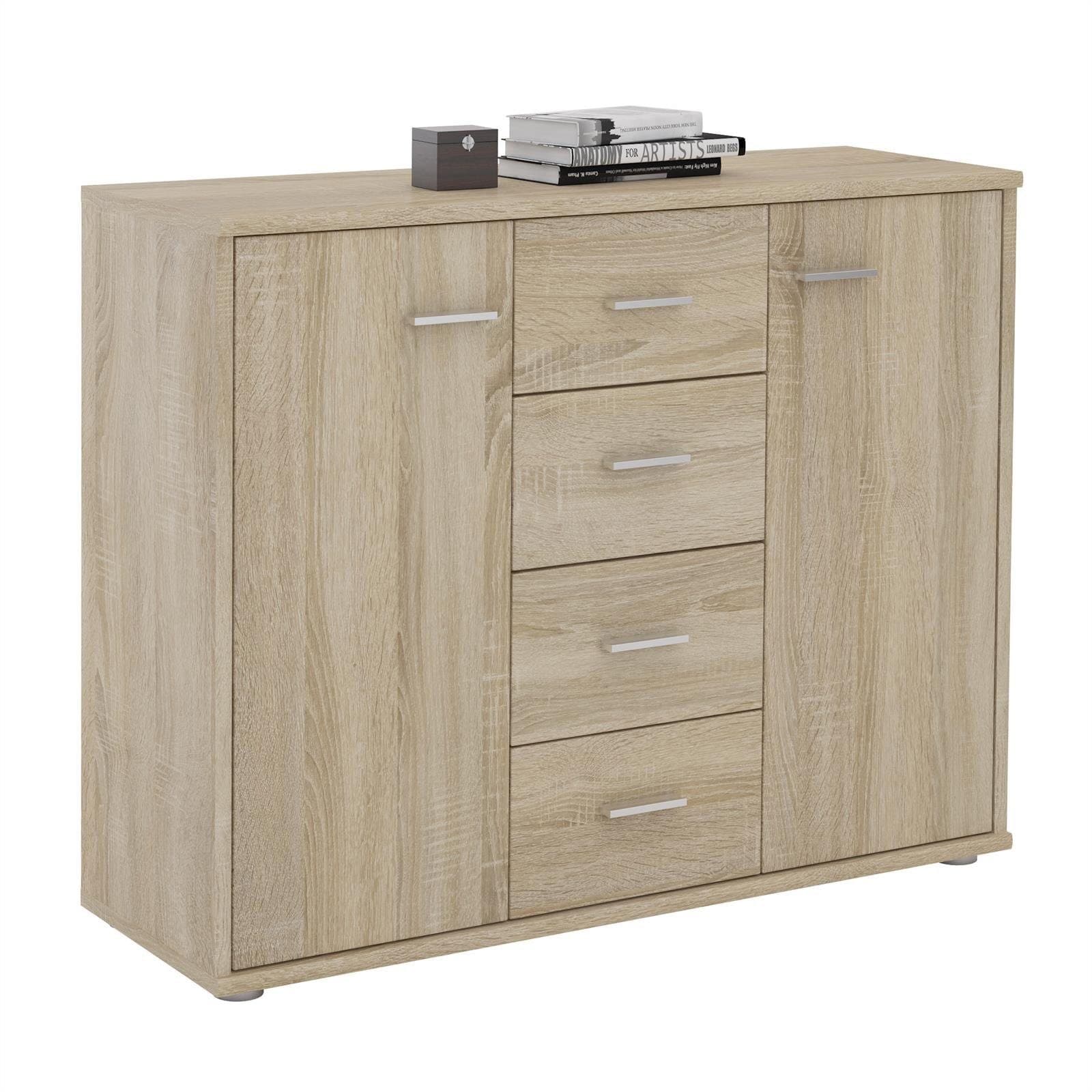 CARO-Möbel Highboard JAMIE Sonoma Eiche 4 Schubladen 2 Türen - Bild 2