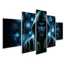 islandburner Leinwandbild Cyber-Sicherheitsexperte 5-teilig Schwarz Bild 2