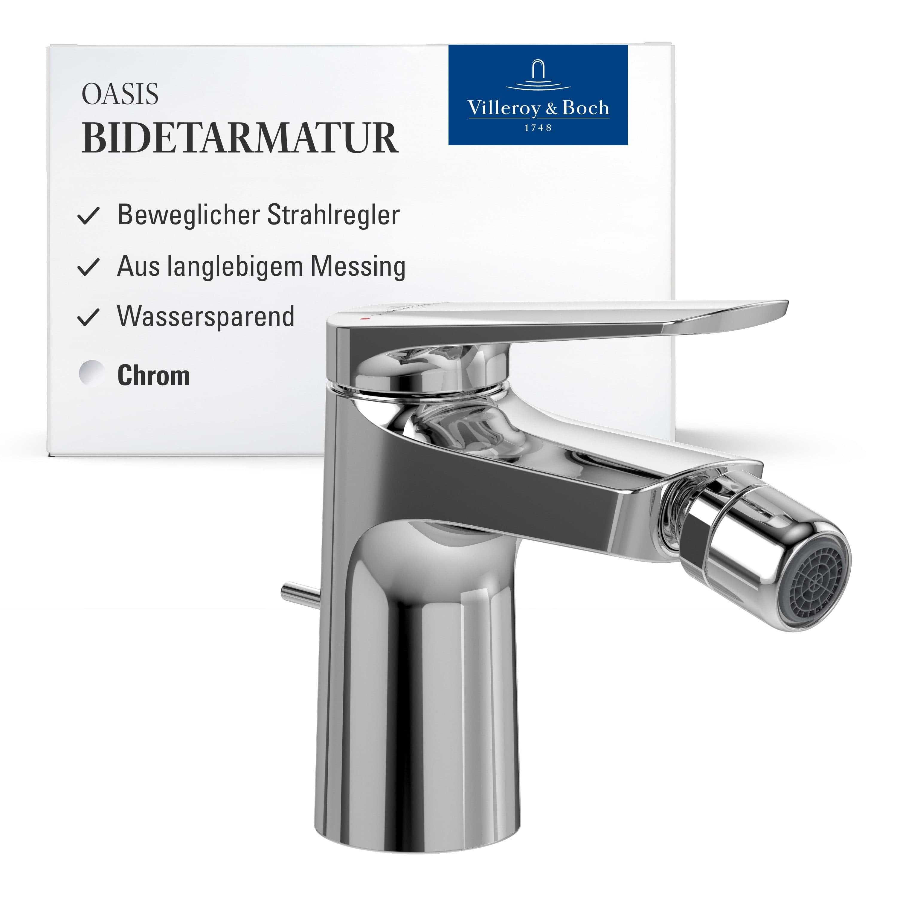 Villeroy & Boch Bidetarmatur Oasis Einhebel Bidet Wasserhahn Silber - Bild 2