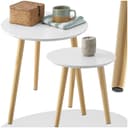 tectake Beistelltisch 2er Set Skandi-Look MDF Pinienholz Bild 2
