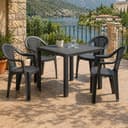Progarden Garten-Essgruppe 5-tlg. Anthrazit Kunststoff Rattan-Optik Bild 2