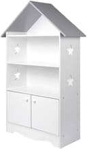 Woltu Bücherregal mit Tür 3 Regale Weiß-Grau Kinderzimmer Bild 2