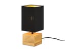 Reality Leuchten LED Nachttischlampe Dimmfunktion LED Warmweiß Holzfuß Schwarz Gold Bild 2