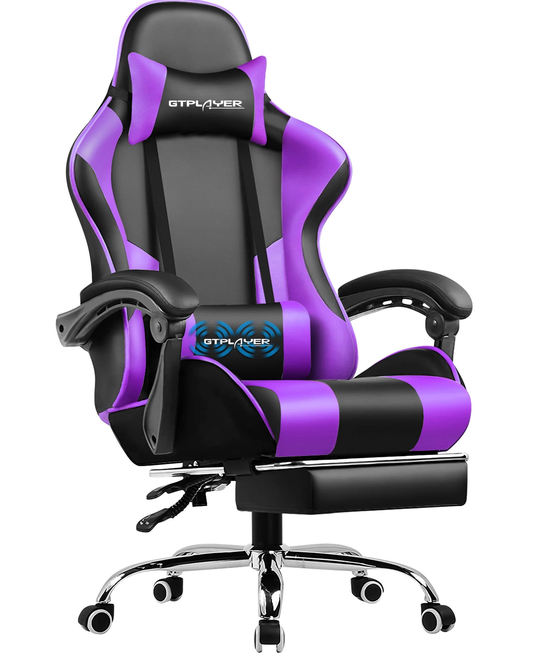 GTPLAYER Gaming-Stuhl Lila mit Massagefunktion und Fußstütze - Bild 2