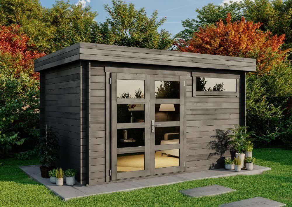 Alpholz Gartenhaus Leandro Grau Imprägniert Set - Bild 2