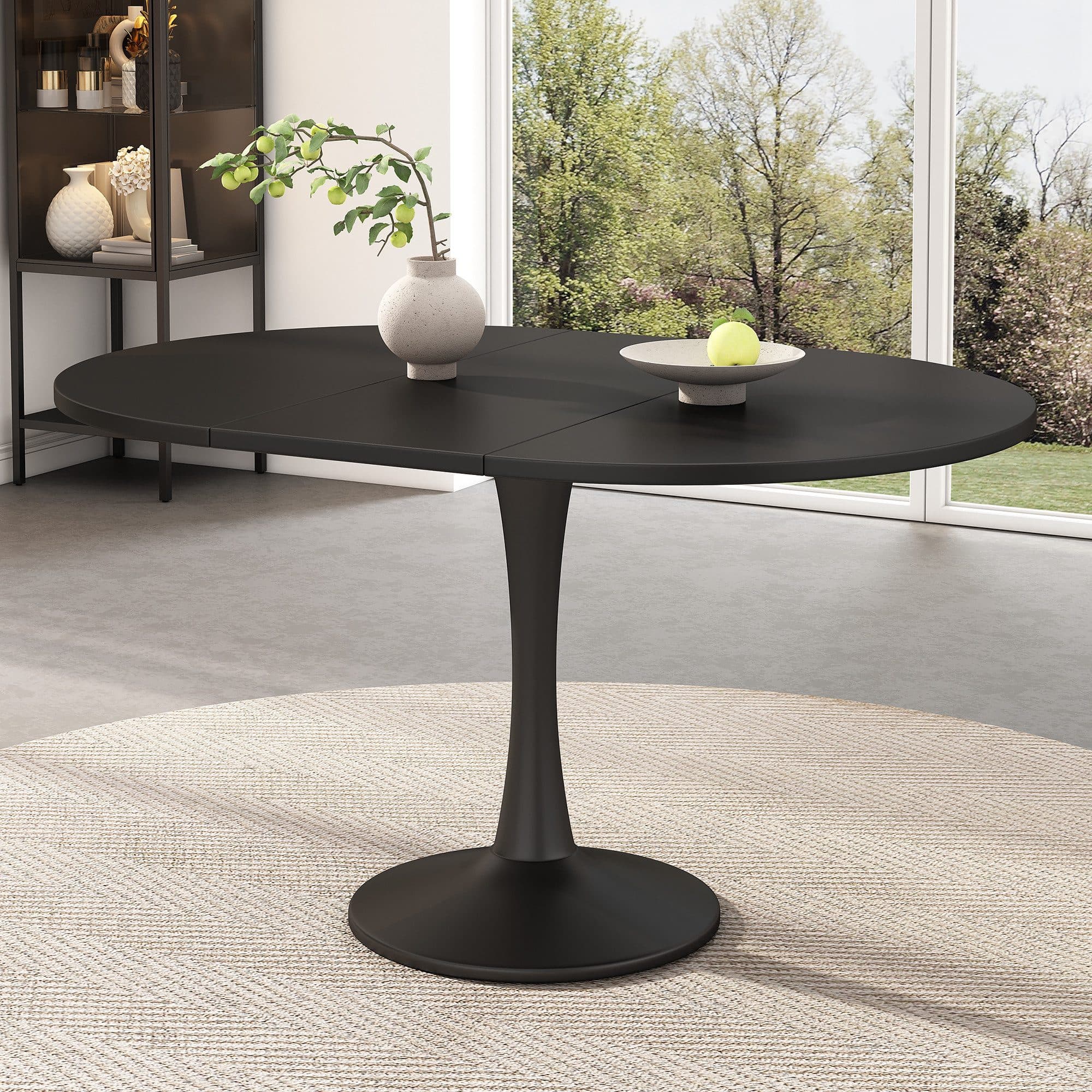 Flieks Esstisch Ausziehbar 100-140cm Weiß/Schwarz - Bild 2