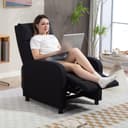 HOMCOM Relaxsessel mit Leinenoptik, Taschenfederkern, TV-Sessel, Schwarz Bild 2