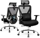 COMHOMA Bürostuhl Ergonomisch mit 3D Stütze & Kopfstütze Schwarz Bild 2