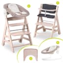 Hauck Hochstuhl Beta Plus Whitewashed Newborn Set Stretch Beige Babystuhl ab Geburt Bild 2