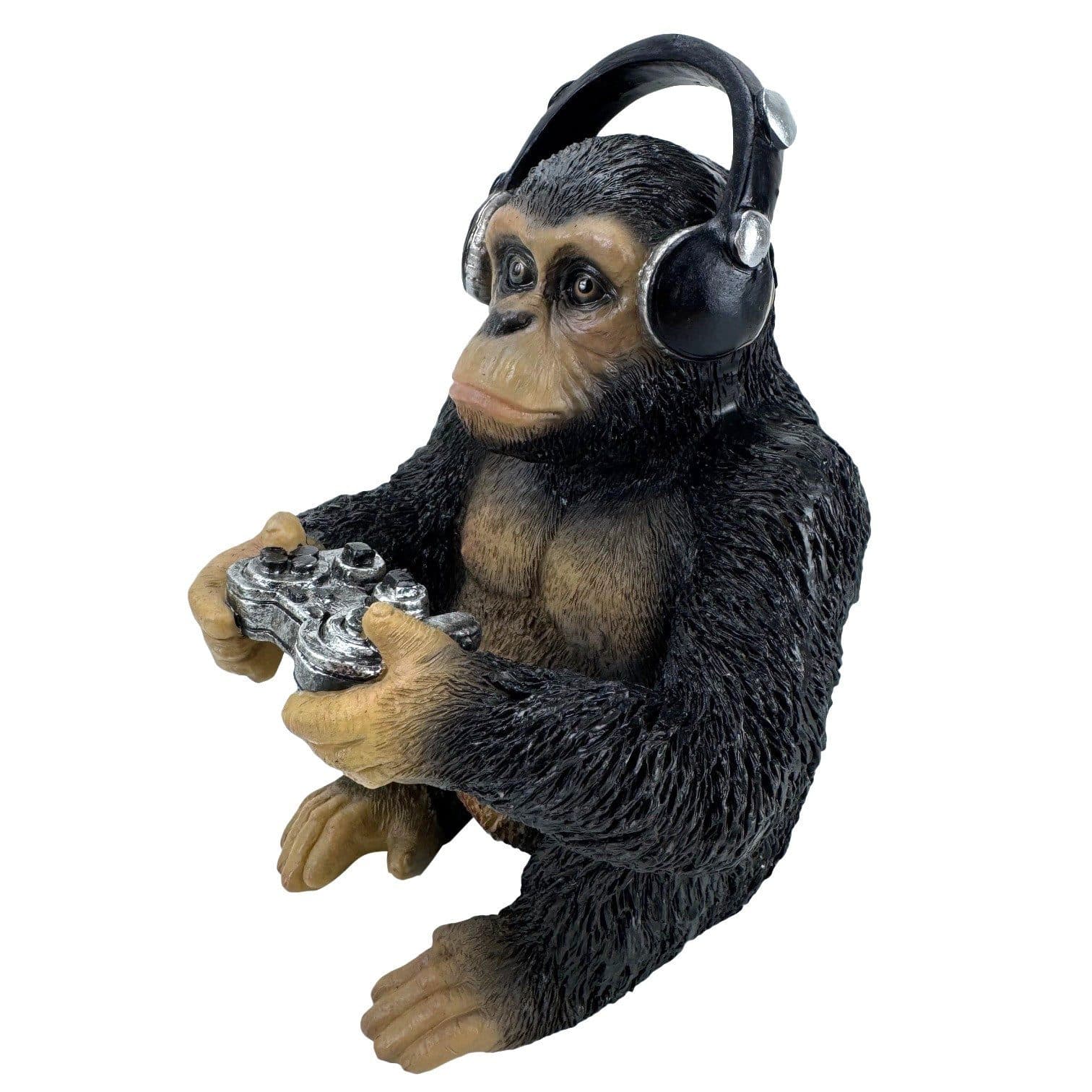 Online-Fuchs Dekofigur Zocker Affe mit Controller & Kopfhörern - Bild 2