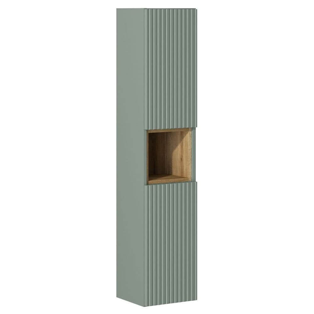 Lomadox Hochschrank NEWPORT-56-GREEN mit Regaleinsatz, Schilfgrün und Eiche - Bild 2