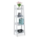 relaxdays Standregal weiß 4 Ebene Leiter Design MDF Bild 2