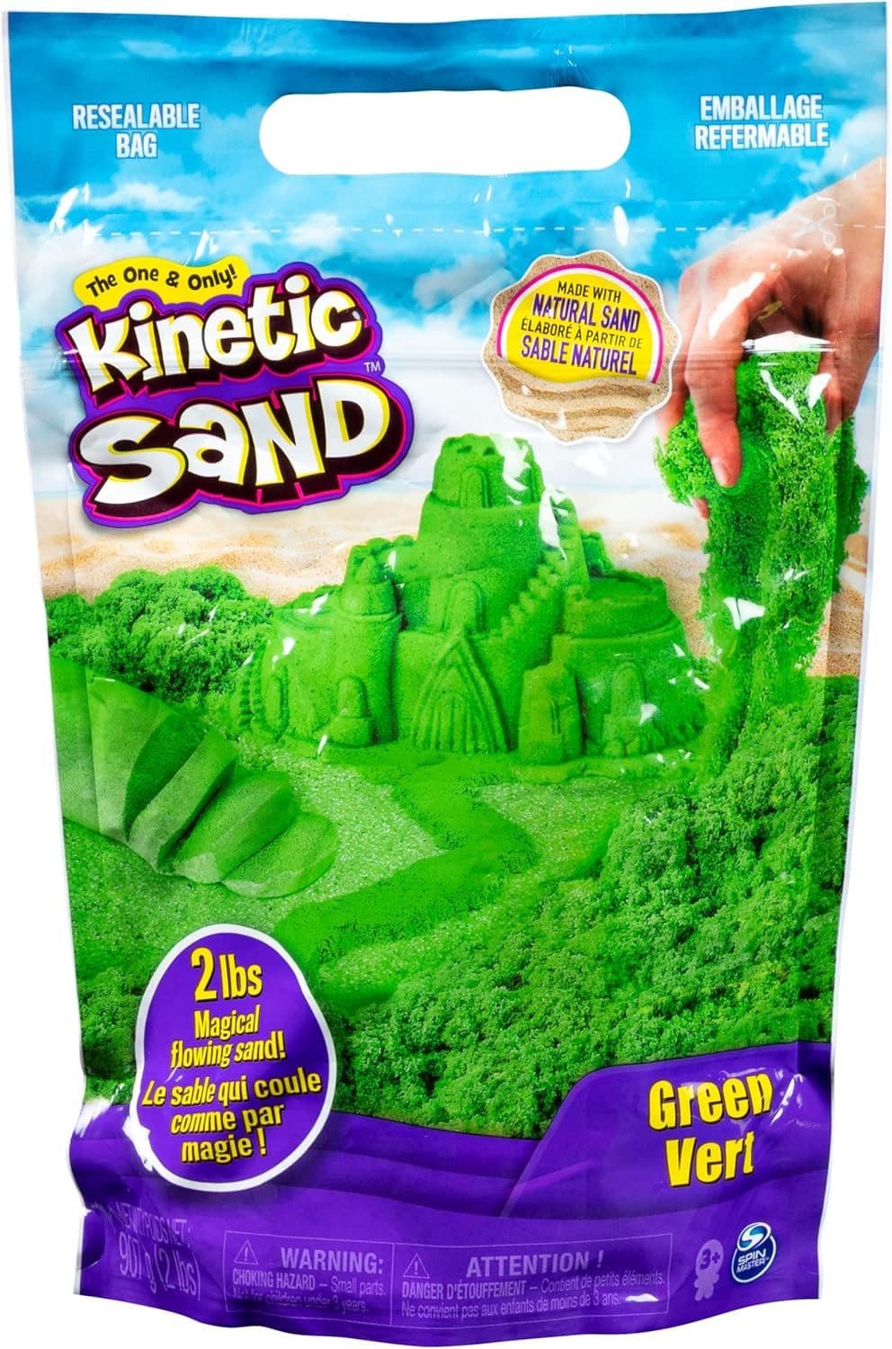 Spin Master Kinetic Sand Grün 907 g – Indoor-Sandspiel ab 3 Jahren