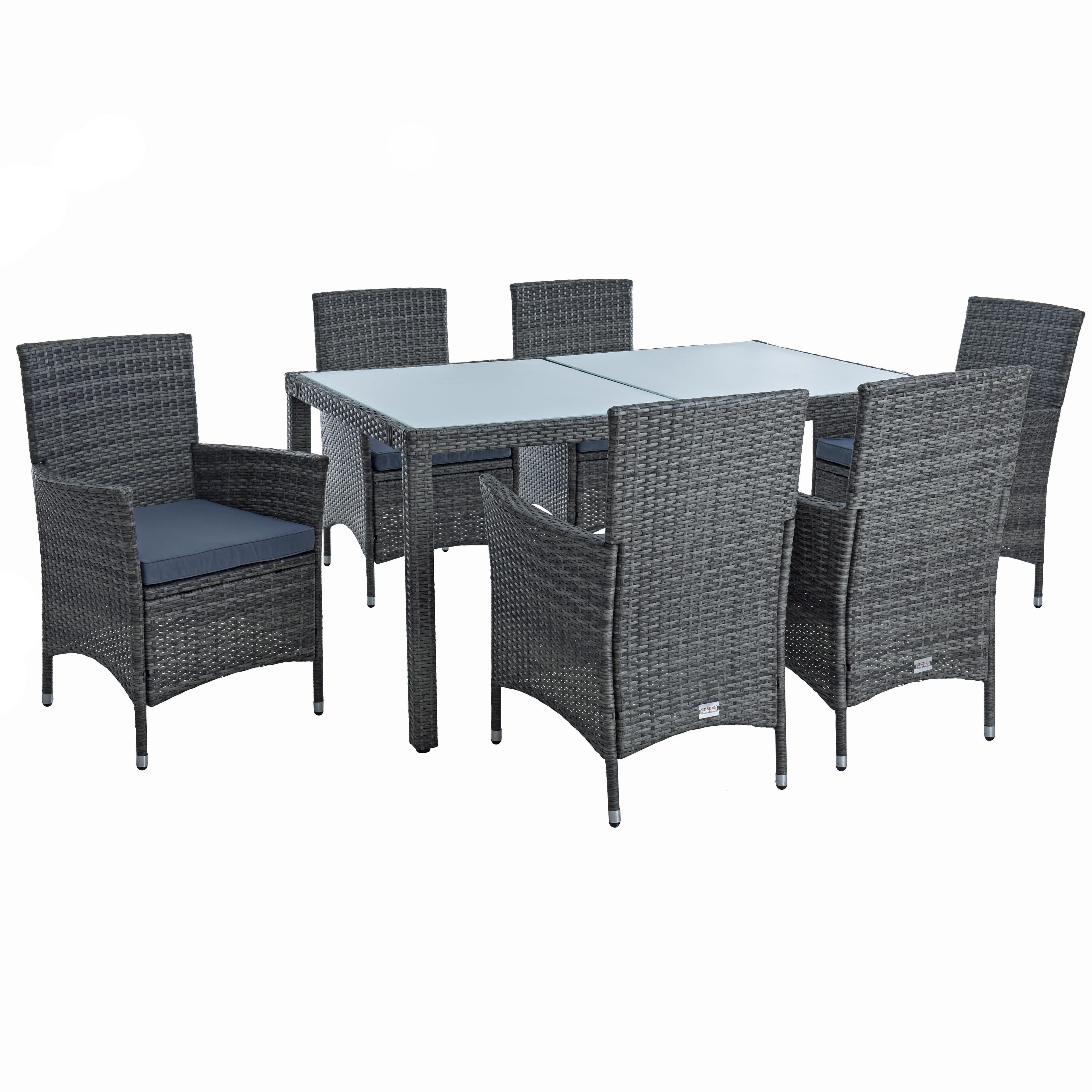 ESTEXO Sitzgruppe Poly-Rattan 6-tlg. Anthrazit-Grau Gartenset - Bild 2