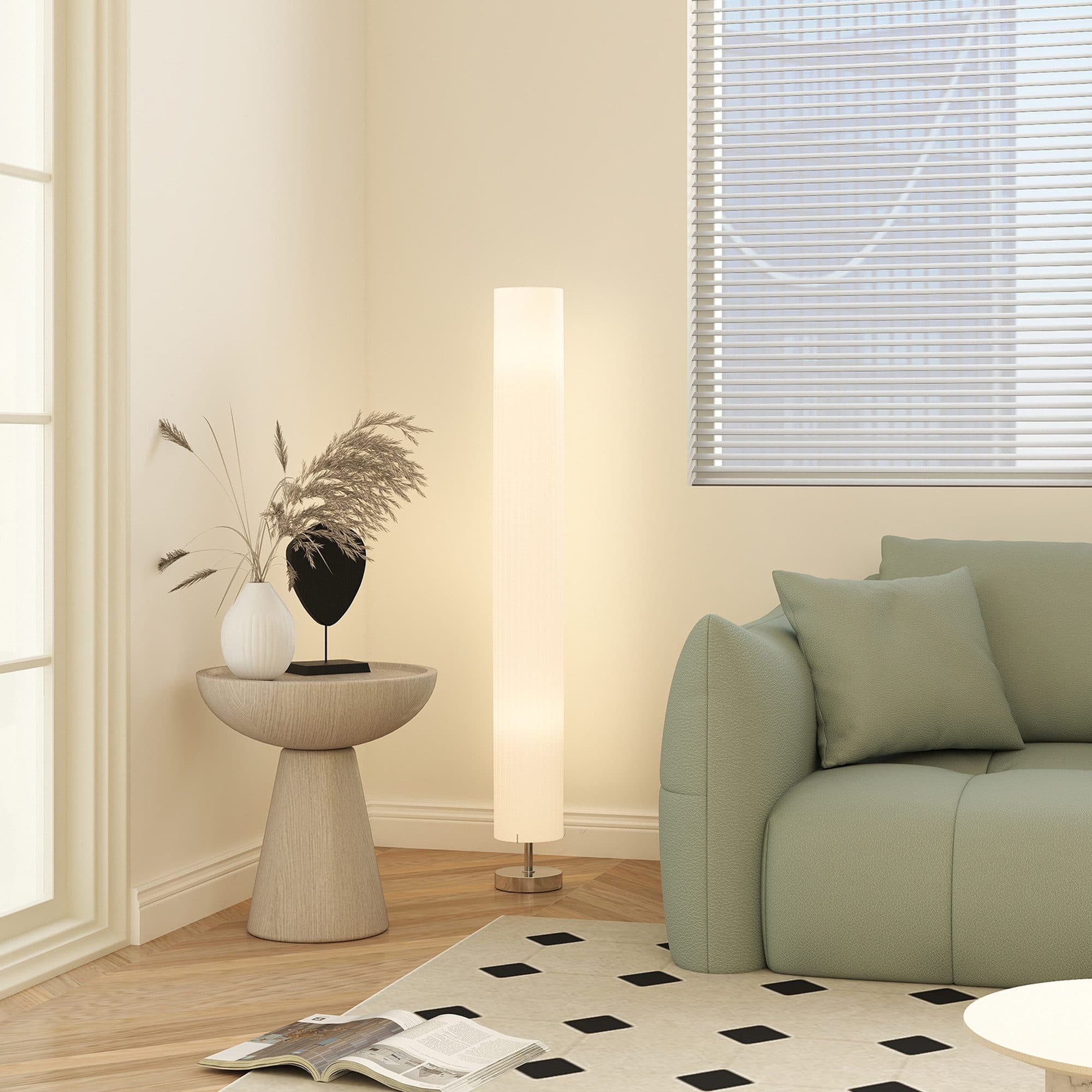 HOMCOM Stehlampe Modern Weiß Säulenform 120cm - Bild 2