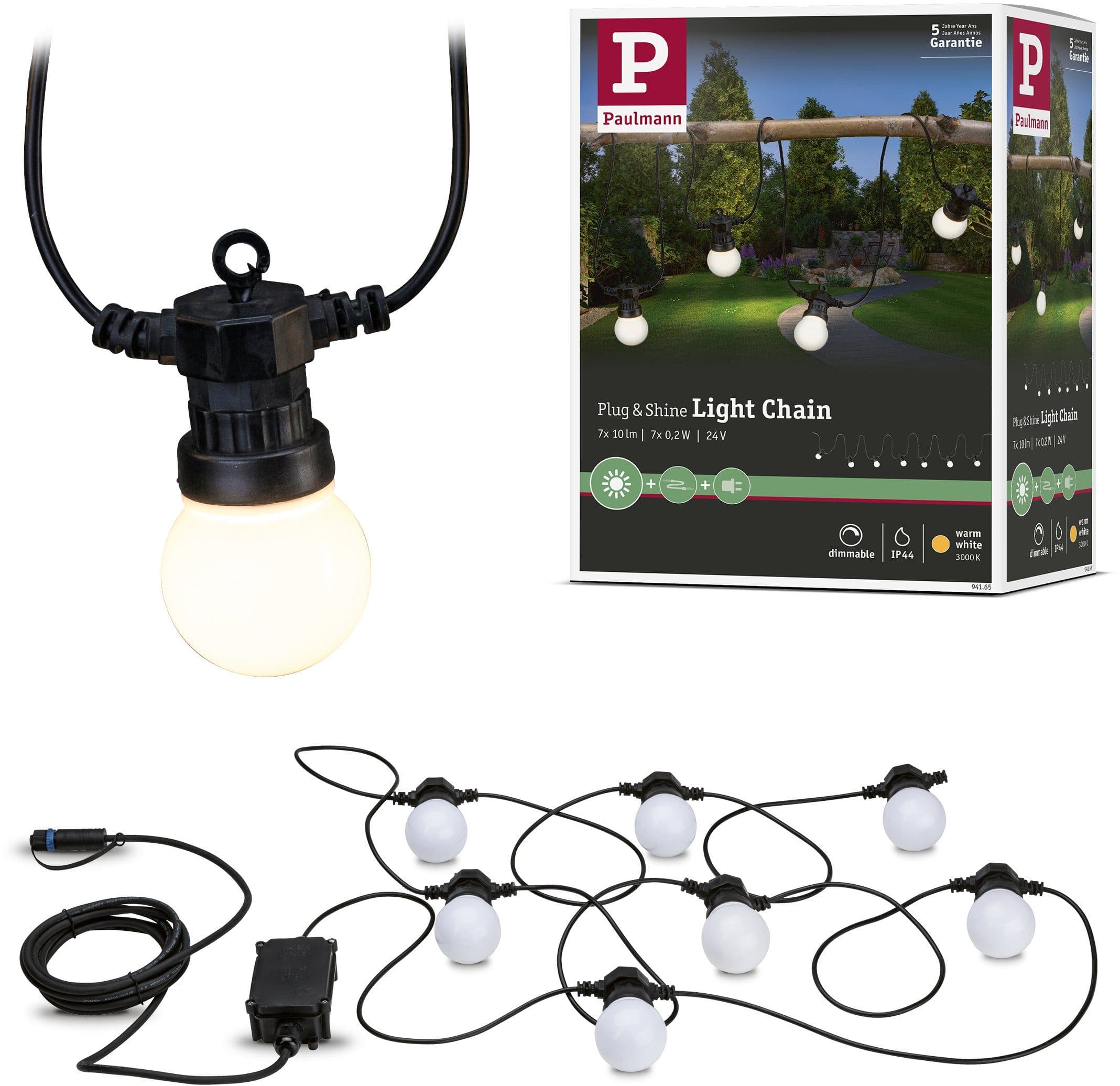 PAULMANN LED-Lichterkette Outdoor Plug & Shine Weiß 6,8m - Bild 2