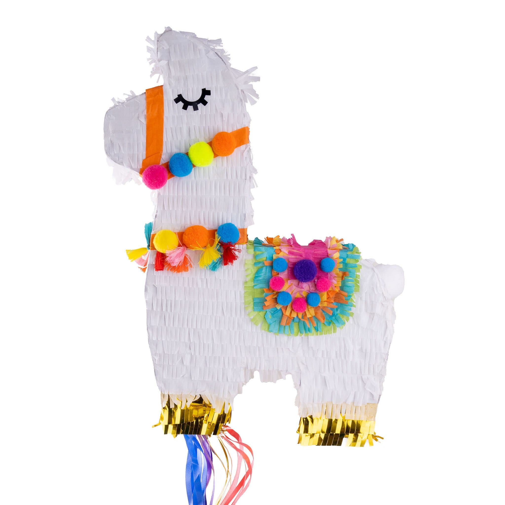 Funny Fashion Piñata Lama Weiß mit bunten Details