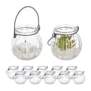 relaxdays Windlicht Glas 12er Set Transparent/Schwarz Bild 2