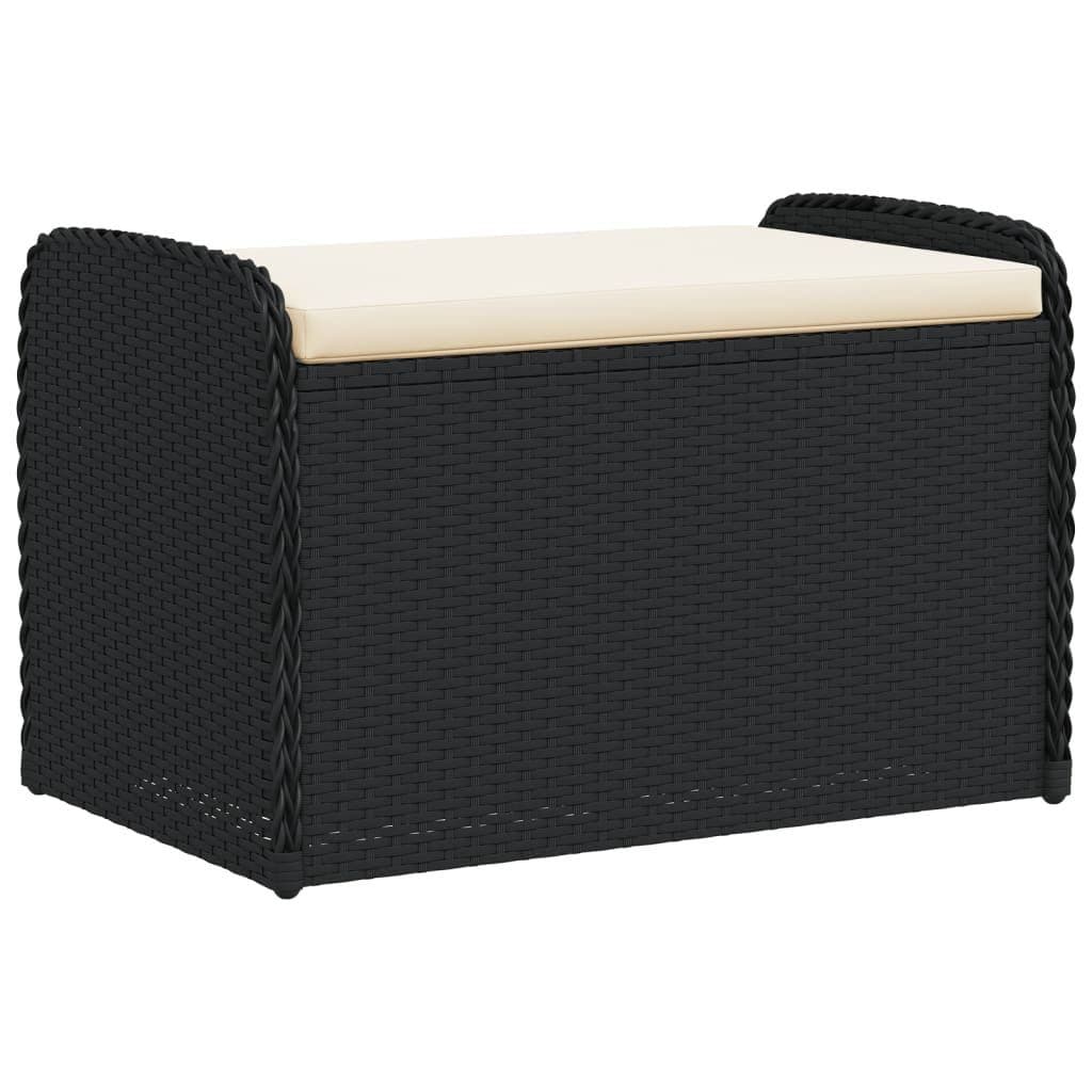 furnicato Gartenbank mit Stauraum Schwarz PE-Rattan - Bild 2