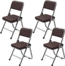 JEOBEST Klappstuhl 4er Set Braun Gepolstert PU-Leder Metall Bild 2