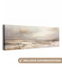 OneMillionCanvasses® Leinwandbild Panorama Kunst Industriell Grau Braun Abstrakt Fotodruck Bild 2