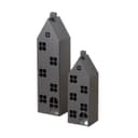BOLTZE Kerzenlaterne Alba Haus 2er Set Schwarz Metall Bild 2
