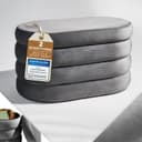 Blumtal Sitzhocker mit Stauraum Bouclé oder Velvet Bezug Bild 2