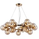 Licht-Trend Pendelleuchte Glamouröse Hängeleuchte Glob Ø 70cm Gold Rauchglas Bild 2