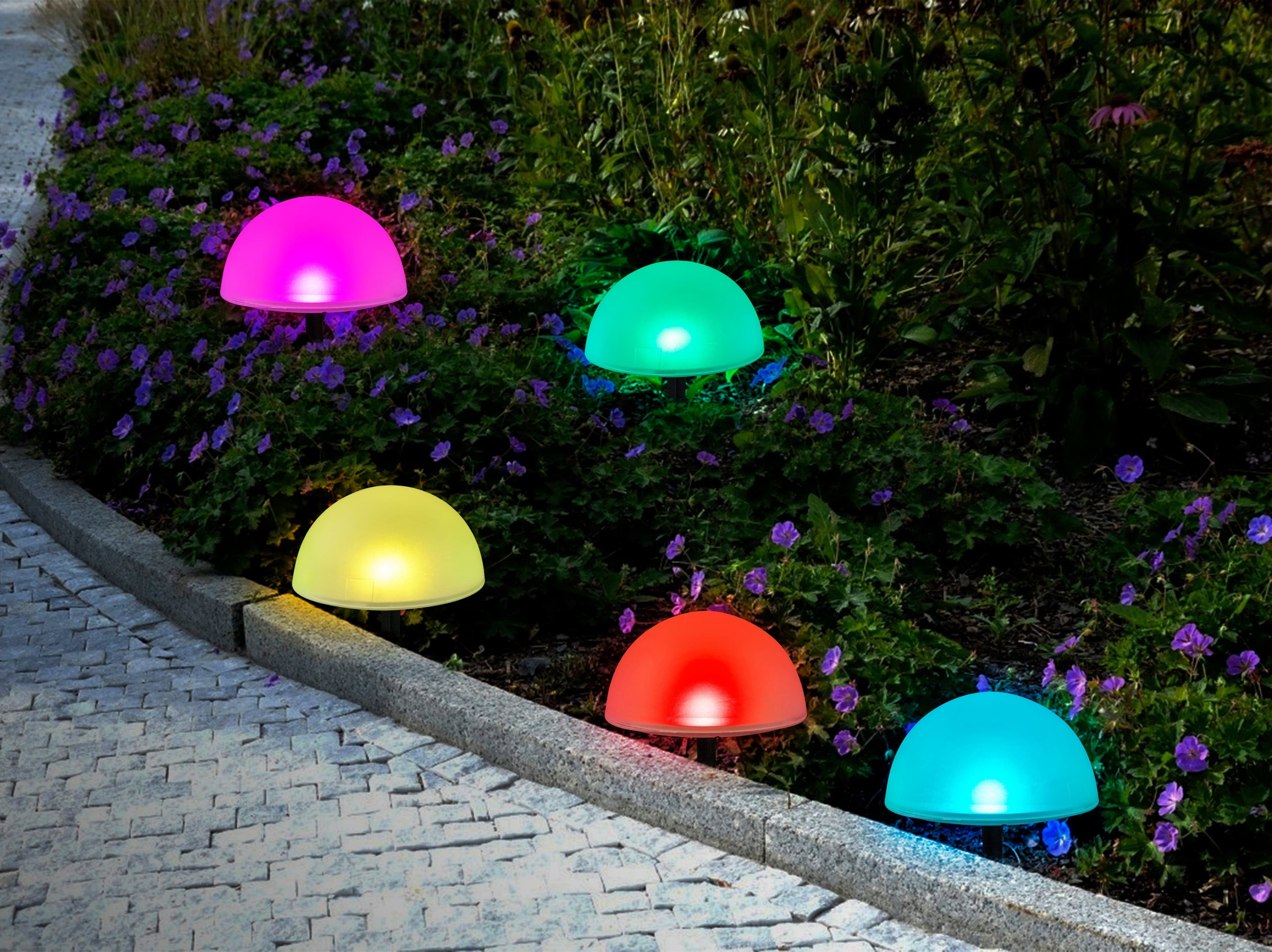 IC Gardenstyle 5er Set LED Solar Halbkugeln Bunt Farbwechsel - Bild 2