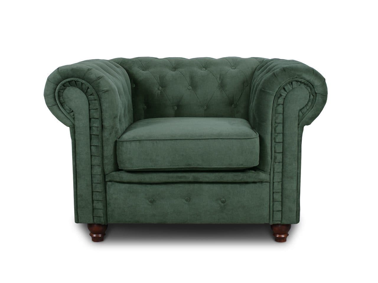 Sofnet Ohrensessel Asti 1 Chesterfield Sessel Grün Chenille - Bild 2