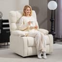 HOMCOM Relaxsessel Fernsehsessel mit Liegefunktion, Schaukelfunktion, Beige Bild 2