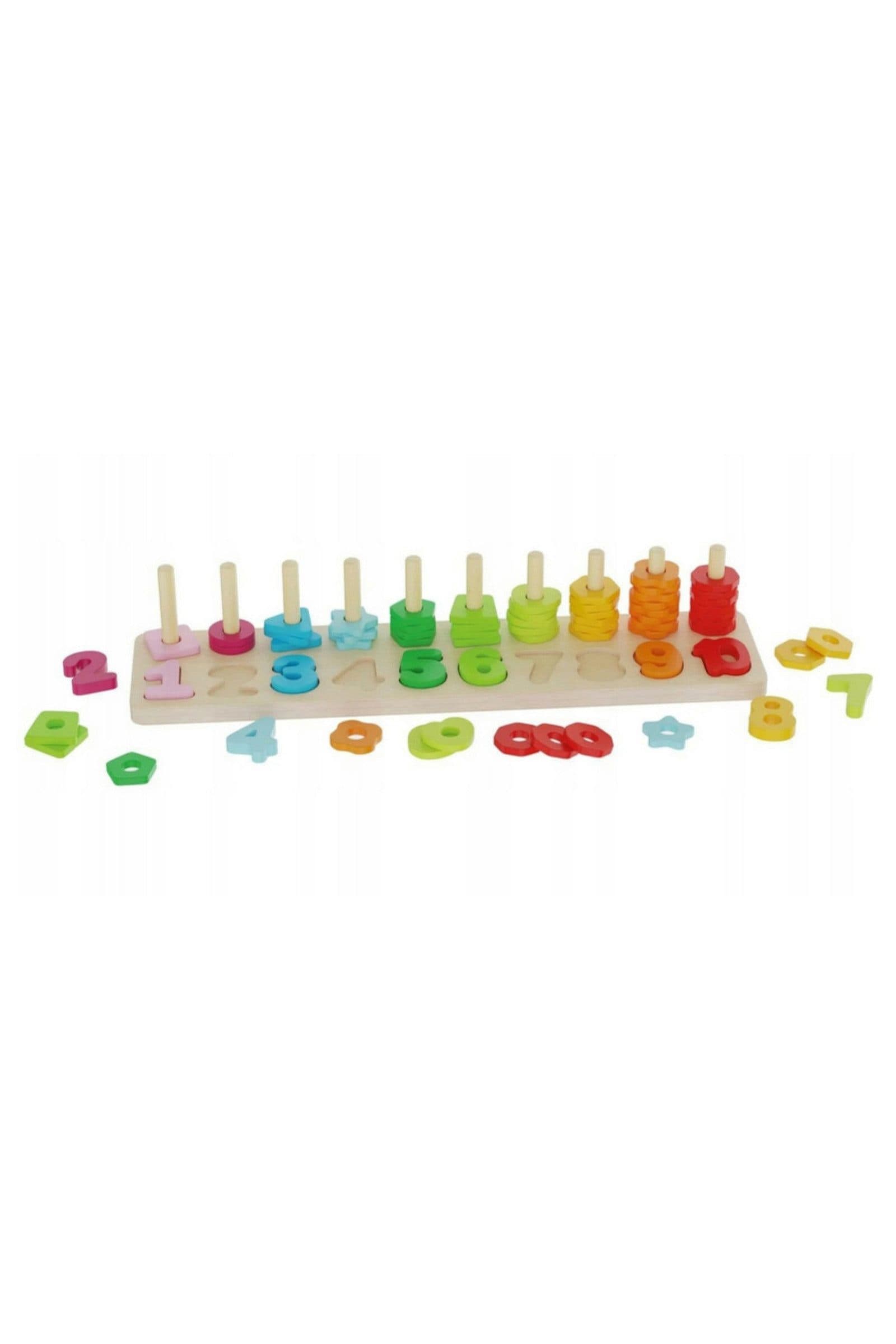 Playtive Lernspielzeug Holzspielzeug nach Montessori Art 354330 Zähl-Steck-Spiel
