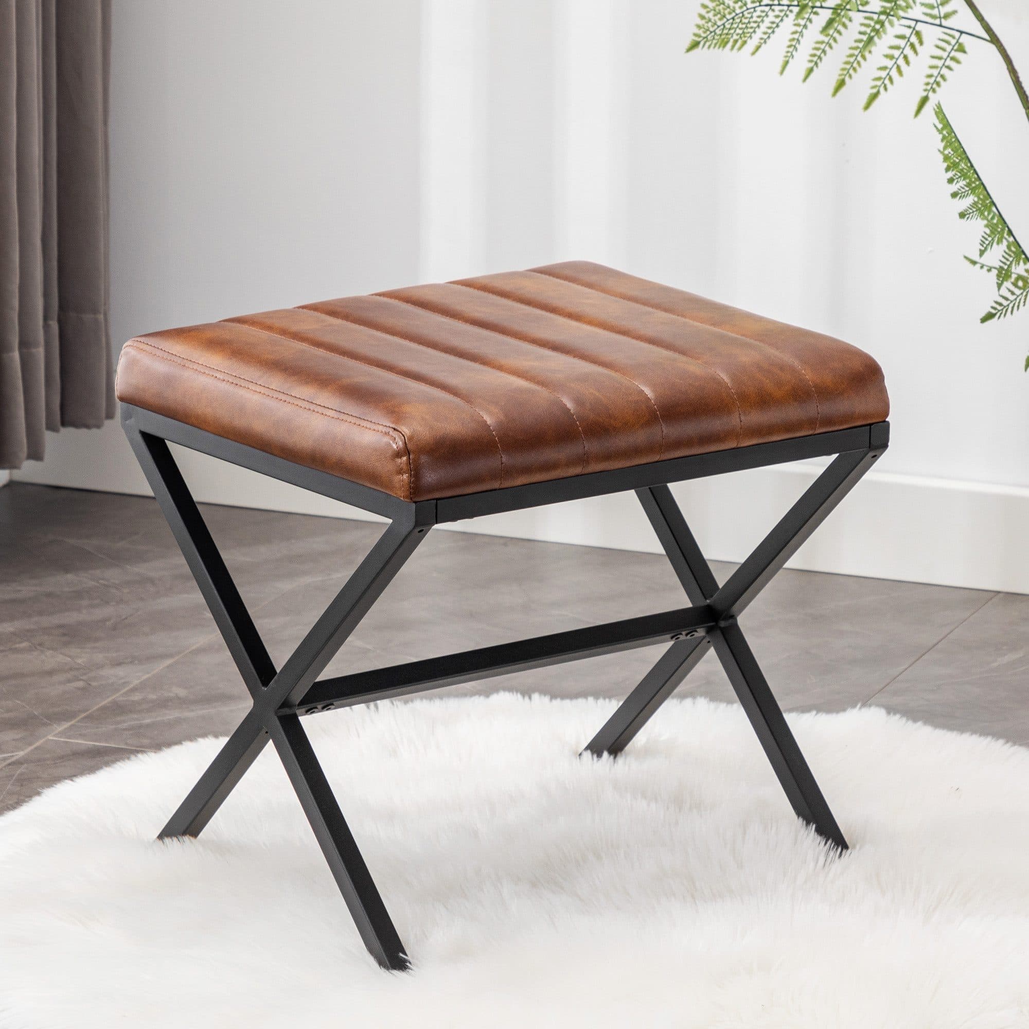 Duhome Hocker 9196A1 Gepolstert Kunstleder Braun - Bild 2