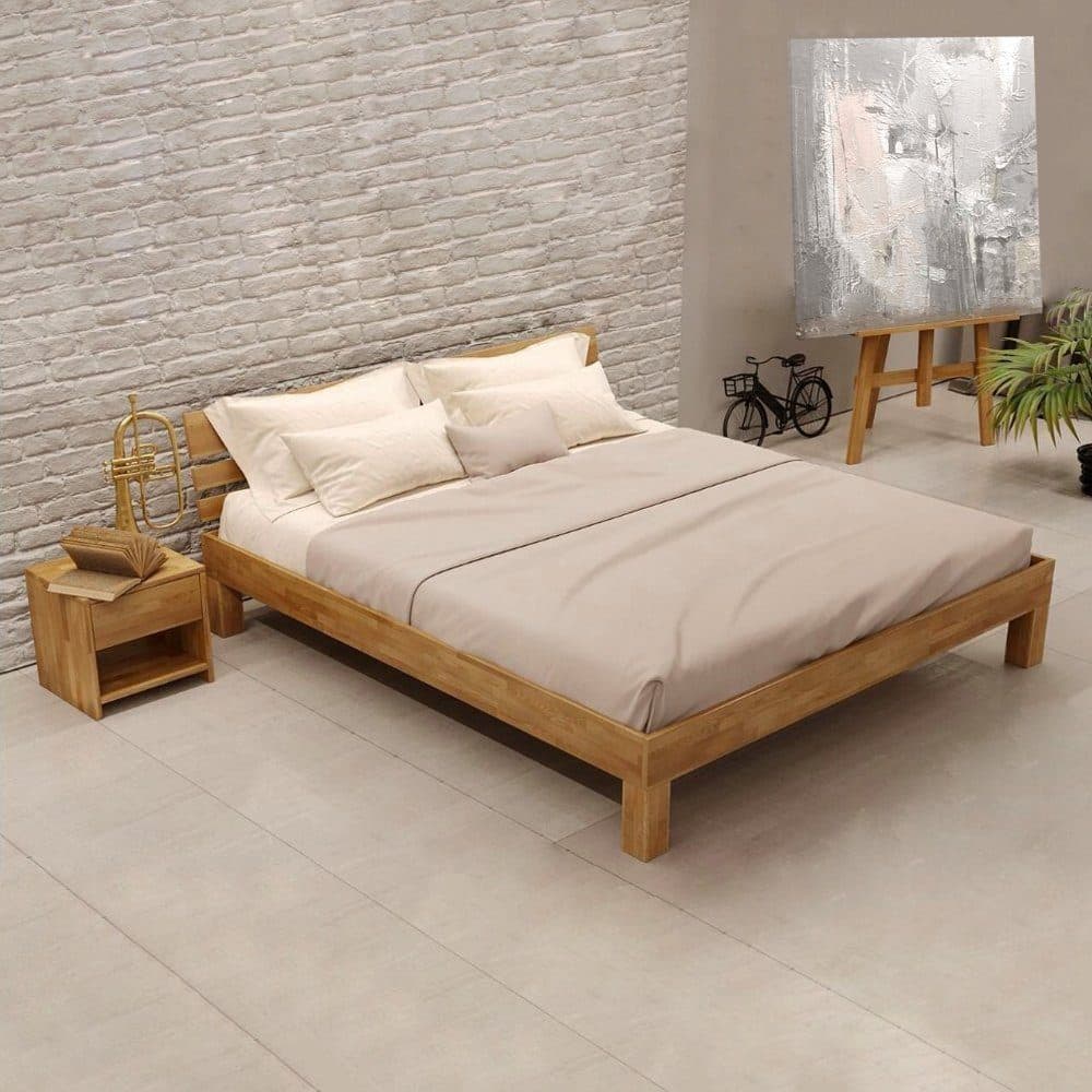 Krok Wood Massivholzbett Julia Eiche mit Kopfteil - Bild 2