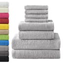NatureMark Handtuch Set 8 tlg. Frottier 100% Baumwolle Silber grau Bild 2