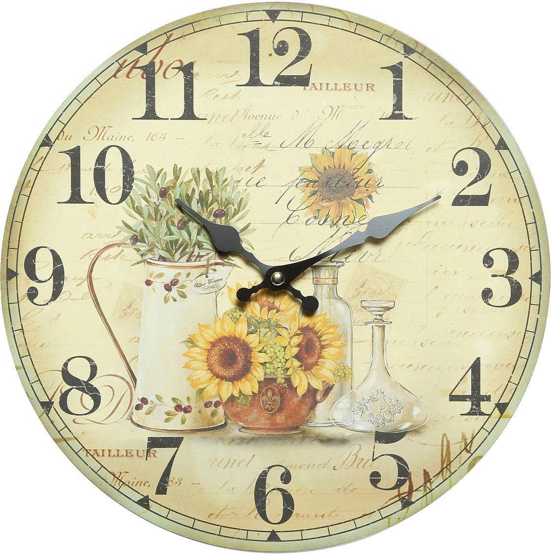 Wanduhr AMBIENTE HAUS Sonnenblume 28cm Bunt