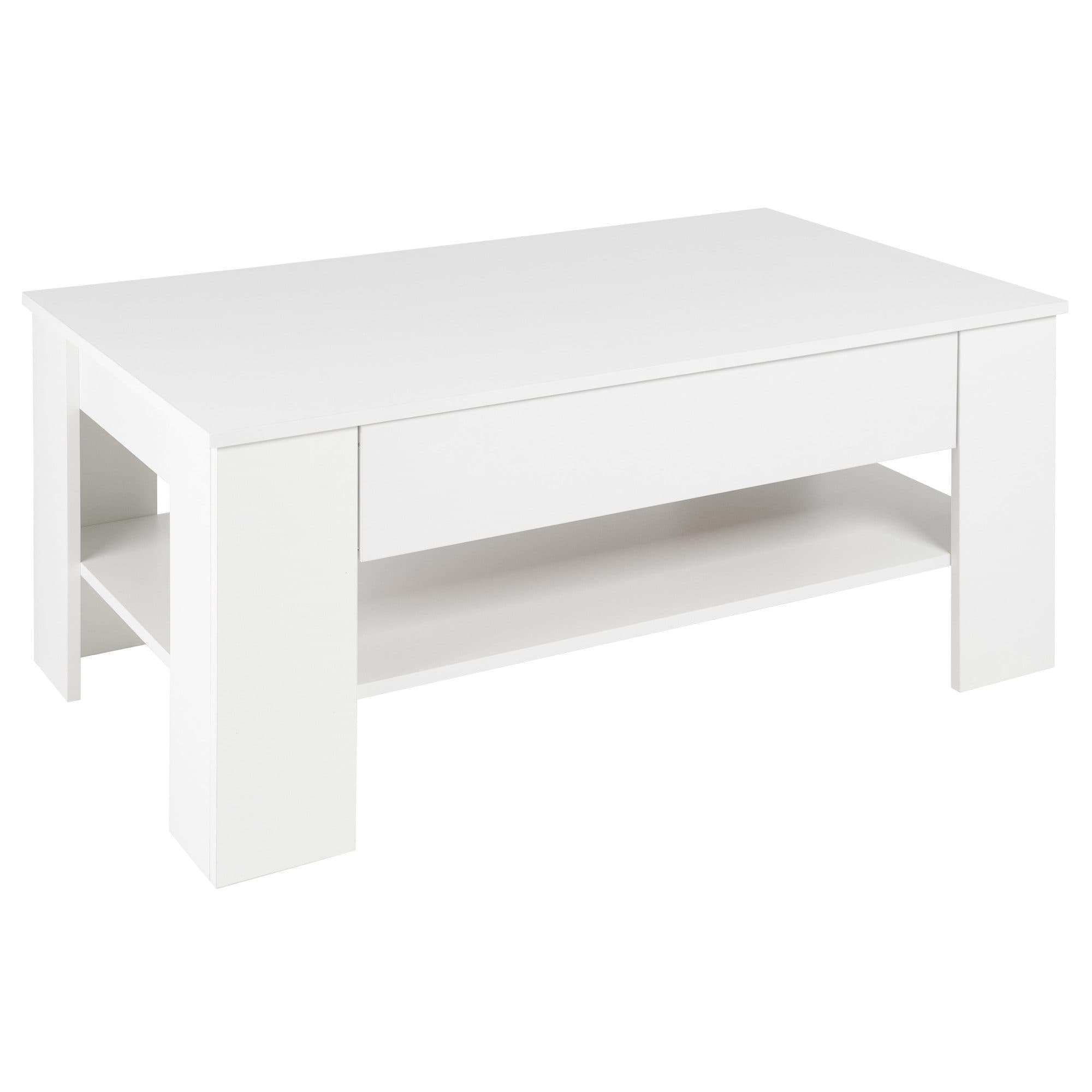 ML-DESIGN Couchtisch Weiß mit Schublade und Ablage Modern - Bild 2
