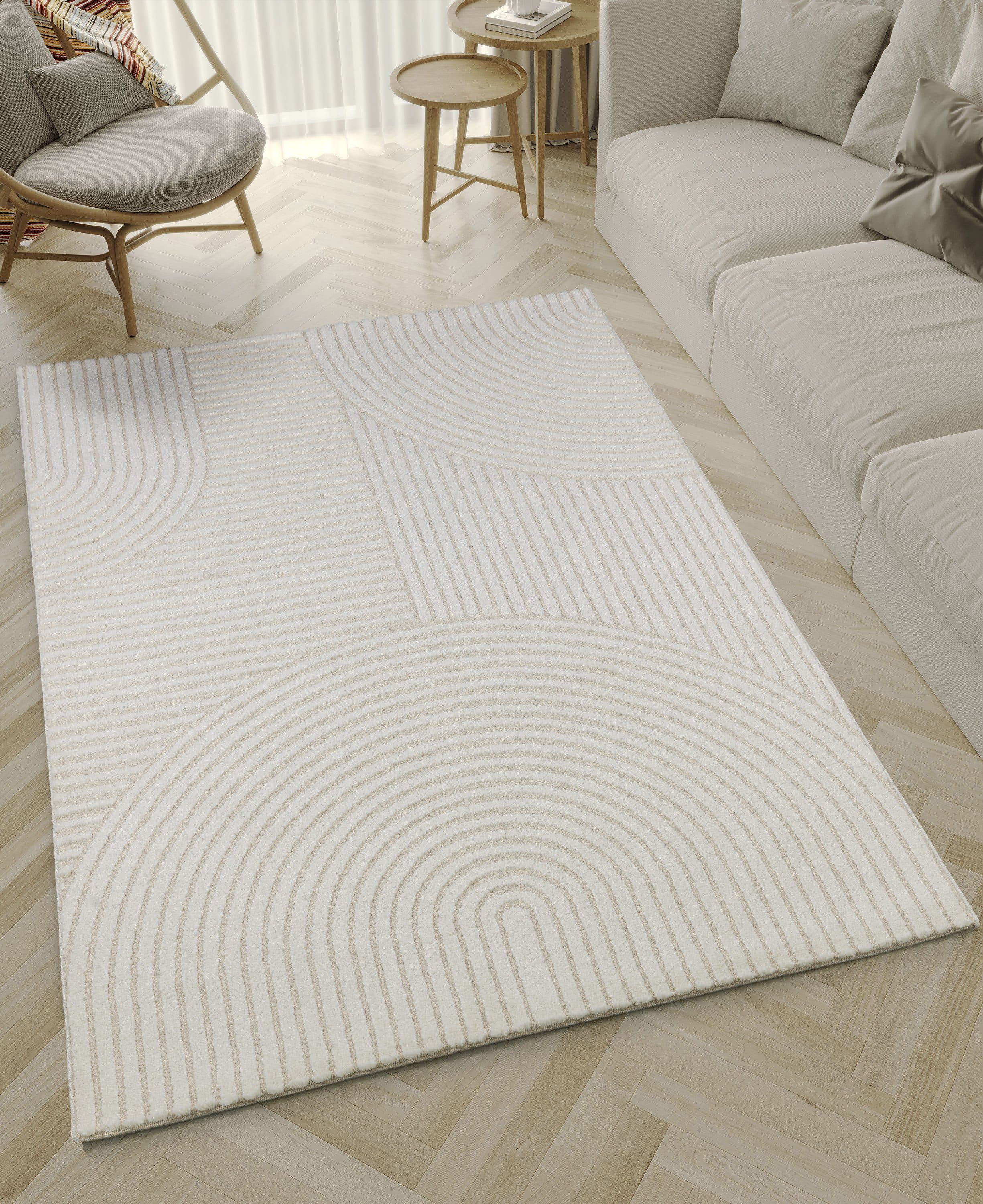 THE CARPET Everest Teppich Hoch-Tief-Struktur Beige 3D-Effekt - Bild 2
