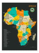 Posterlounge Wandbild Afrika-Karte Poster Bunt Bild 2