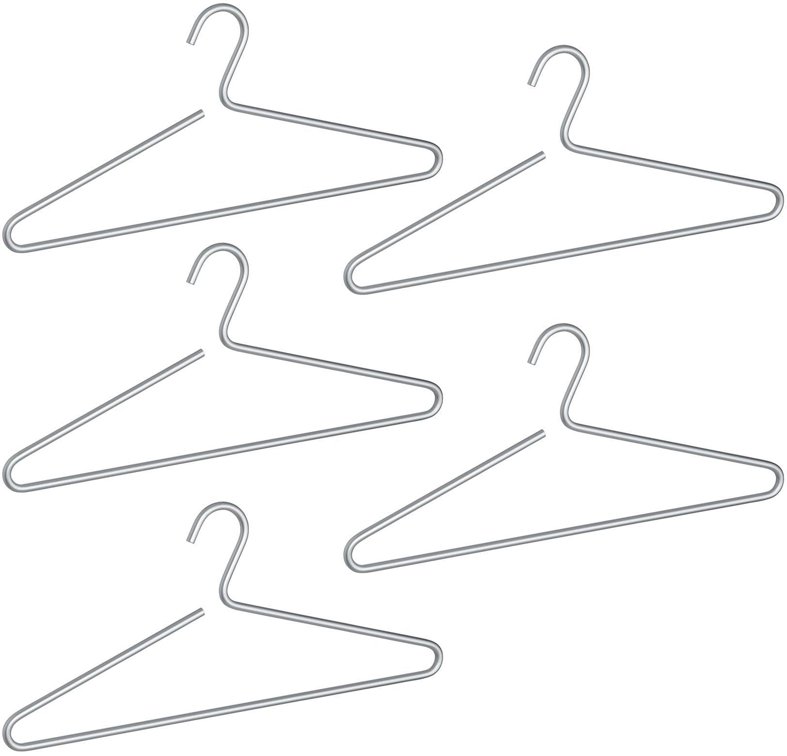 WENKO Kleiderbügel Modell Lux 5-tlg. Silber Aluminium